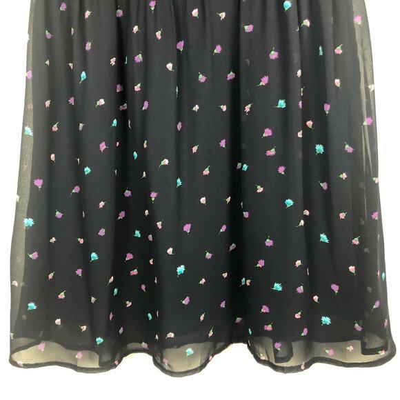 CALS Blue Chiffon Sheath Floral Dress - Picture 5 of 10